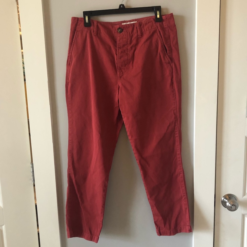 Madewell Red High Rise Pants